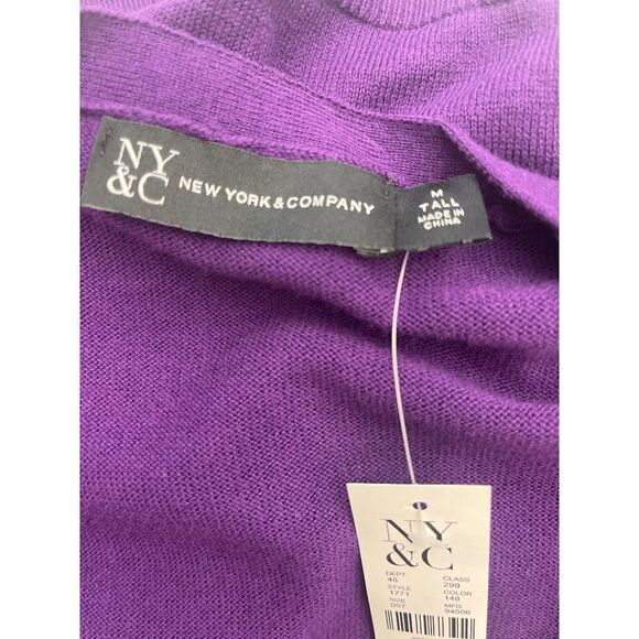 NWT New York & Co. Purple Fine Knit Sweater Size M - Picture 8 of 10